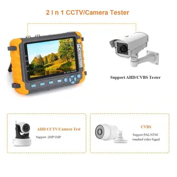 5 polegadas de 8MP Portátil AHD o verificador de CCTV câmera de CCTV Mini monitor de câmeras testador AHD CVBS testador kamery HDMI VGA R485 testador de vídeo