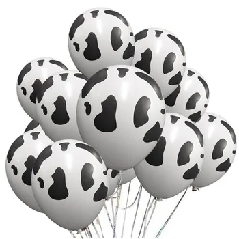 50 pcs/monte de desenhos animados animais globos de vaca impressão de balões de látex para a fazenda de tema de festa de aniversário, decorações de chá de bebê de suprimentos