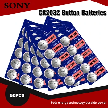 50PCS/MONTE SONY Bateria de Lítio CR2016 3V cr 2016 Botão da Bateria de Assistir a Chave do Carro Baterias de Célula tipo Moeda de 2016 DL2016 ECR2016