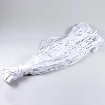50m 3-12mm Largura Trançado Elástico Branco Cordão Elástico Pesado Trecho de Alta Elasticidade da Malha Elástico para o DIY Máscara Atacado