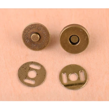 50pcs de Bronze, de Prata, de Metal Botão Ímã Para Diy Sacos de Encaixar Botões de Fecho Fecho de Botão Snap Acessórios de Costura 14*3,5 mm