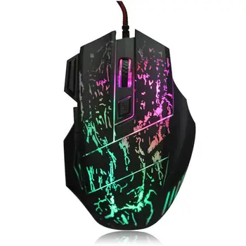 5500 DPI Colorido LED Óptico USB com Fio PRO Gaming Mouse Ratos de Baixo nível de Ruído do ambiente de Trabalho do Office de Entretenimento Portátil Silencioso Chaves