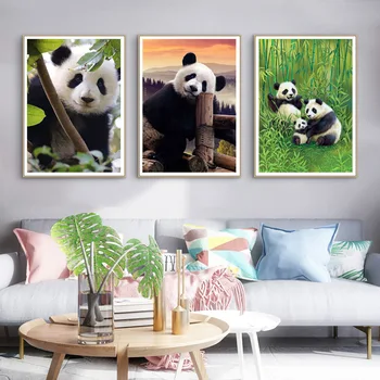 5D DIY Bordado de Diamante Panda Animal do Diamante Pintura, Ponto Cruz Plena Praça da Broca Strass Decoração Dom Crianças