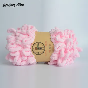 5PCS Puffy Dedo Ciclo de Fios de Chenille Mão que Knitting o Braço de Tecelagem Macio Círculo Corda de Cor Sólida DIY Grosso Cobertor Quente Almofada Cachecol