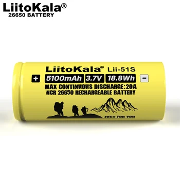 6-30PCS Liitokala LII-51S 26650 de 20A de alimentação bateria de lítio recarregável 26650A , 3,7 V 5100mA . Adequado para lanterna