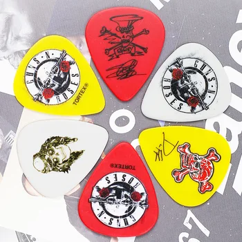 6 Peças/ lote Dunlop GNR001 Guns N Roses Signatured Tortex Palhetas, 6-Pega em 1 Pack Item de Colecionador
