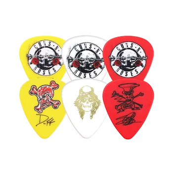 6 Peças/ lote Dunlop GNR001 Guns N Roses Signatured Tortex Palhetas, 6-Pega em 1 Pack Item de Colecionador