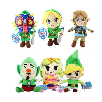 6 estilos de Chegada Zelda Brinquedos do Luxuoso dos desenhos animados Link Menino Com uma Espada Macia Pelúcia Boneca