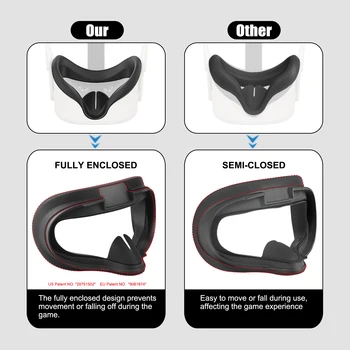 6Pcs Olho Máscara de Tampa Para o Oculus Quest 2 VR Óculos de Silicone Anti-suor Anti-vazamento de Luz de Bloqueio Almofada de Olho Para a Busca 2-Acessórios