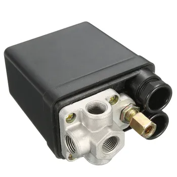 7.25-125 PSI Pequeno Compressor de Ar Interruptor de Pressão de Controle 15A 240V/AC Ajustável de Ar Regulador da Válvula de Compressor de Quatro Furos