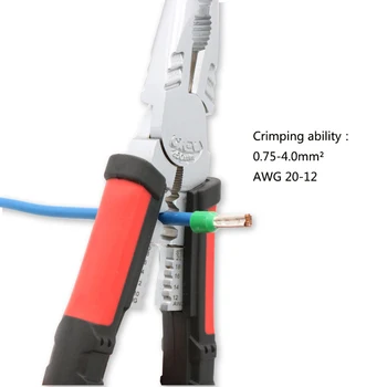 7-em-1 eletricista de multi-função alicate, decapagem do fio alicate de crimpagem de cabo de ferramentas HRC62±2 cortador de Fio de agulha nariz alicate