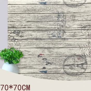 70*70 Mediterrâneo Vintage 3D de Madeira Listras Adesivos de Parede DIY PE Espuma Auto-adesiva Sala de estar, Quarto, Casa, Decoração Papéis de parede