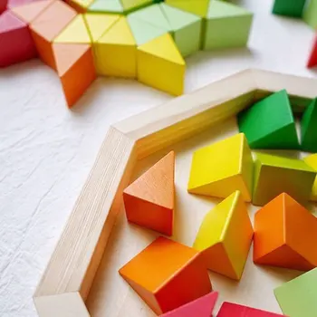 72PCS Partículas Grandes Triângulo arco-íris Blocos de Construção para Crianças, Brinquedos Educativos, a Construção Criativa de Ortografia Empilhados Brinquedos