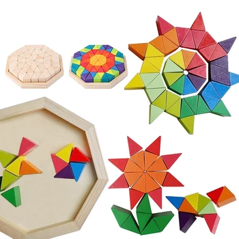 72PCS Partículas Grandes Triângulo arco-íris Blocos de Construção para Crianças, Brinquedos Educativos, a Construção Criativa de Ortografia Empilhados Brinquedos