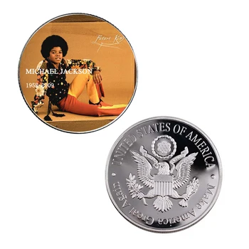 7pcs/set Michael Jackson Comemorativa Conjunto de Moedas de Prata Banhado Desafio Moedas Coleccionáveis de Decoração Acessórios