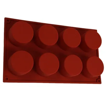 8 Furos Cilíndricos De Silicone Bolo De Chocolate Sabão Modelação Molde Bakeware Ferramentas (Tamanho: Tamanho Único, Cor: Café)