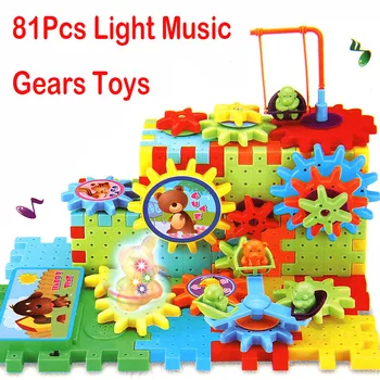 81Pcs/set artes Plásticas Para Brinquedos 3D de Luz Elétrica Música Quebra-Tijolos para Construção de Brinquedos Educativos Para Crianças de 6-8 Anos de Brinquedos