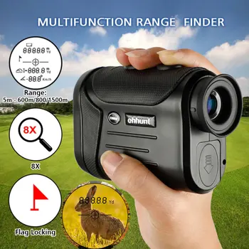 8X de 600M a 800M 1500M Multifunções Laser Rangefinder Caça de Golfe Monocular do telémetro de Medidor de Distância Riflescope de Medição