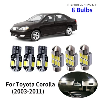 8pcs Acessórios do Carro Branco Interior do DIODO emissor de Luz do Pacote de Kit Para 2003-2011 Toyota Corolla T10 31MM Mapa de Cúpula do Tronco da Lâmpada