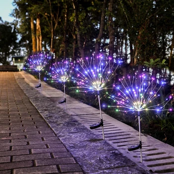 90LED Solar Powered Luzes de fogos de Artifício IP44 Waterproof a Lâmpada Exterior para a Paisagem do Caminho de Gramado Jardim Decoração ao ar livre