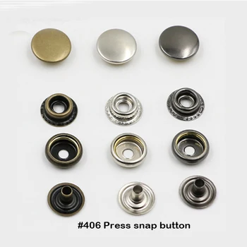 90sets de Metal botões de 12,5 mm peça de latão de metal botão de botão snap snap fecho de prata, de bronze, preto FP-406#203