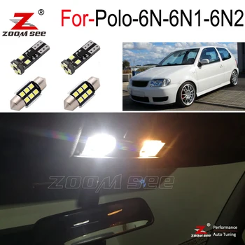 9PCS Canbus Livre de erros Interior LED lâmpada LED Interior de Leitura, Luzes de Abóbada do Kit Para VW Polo 6N 6N1 6N2 ( 1994 a 2001 )
