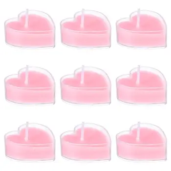 9Pcs Delicadas Velas Perfumadas em formato de Coração, o Aroma Velas em Casa de Casamento Adorno Vermelho Sabor de Morango Rosa Sabor