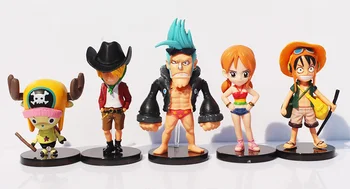 9pcs/série de Anime One Piece Mini Luffy, Roronoa Zoro, Sanji Usopp Franky Nami Figura Brinquedos Boneca