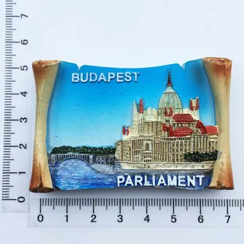 A Europa Hungria Budapeste Lembranças De Viagem Ímãs De Geladeira Resina Artesanais Pintados Magnético Frigorífico, Placa De Mensagem De Adesivos
