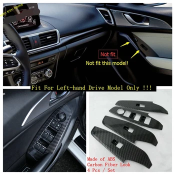 A Fibra de carbono Olhar Interior Montar o Kit de Volante Faixa / Dashboard Ar AC / Painel / Caixa de Engrenagem Tampa de acabamento Para Mazda 3 2017 2018