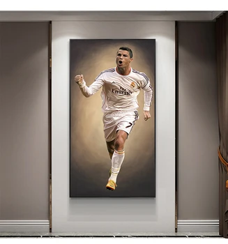 A Grande estrela do futebol Jogador de Futebol Tela de Pintura, impressão de Cartaz Cuadros Arte de Parede para Sala de estar Decoração de Casa (Sem Moldura)
