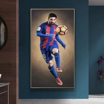 A Grande estrela do futebol Jogador de Futebol Tela de Pintura, impressão de Cartaz Cuadros Arte de Parede para Sala de estar Decoração de Casa (Sem Moldura)