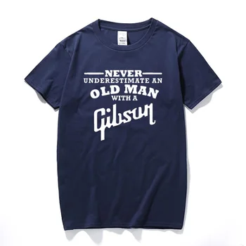 A Guitarra Gibson Nunca Suime um Homem Velho T-Shirt Mens Top de Moda Streetwear de Algodão de Manga Curta T-shirt