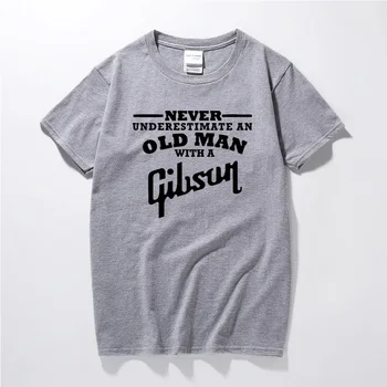 A Guitarra Gibson Nunca Suime um Homem Velho T-Shirt Mens Top de Moda Streetwear de Algodão de Manga Curta T-shirt