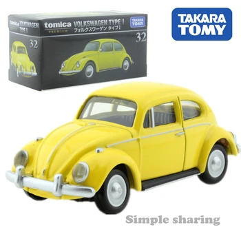A Takara Tomy Tomica Premium N.º 32 Volkswagen Tipo 1 Kit Modelo Colecionáveis Em Miniatura Diecast 1/58 Besouro Molde Quente Pop Brinquedos Do Bebê