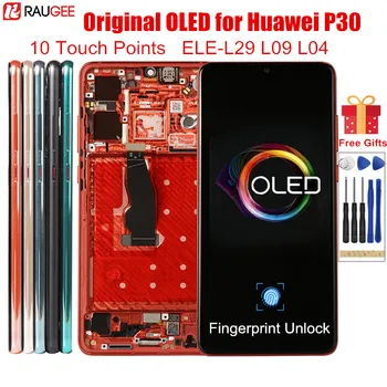 A exposição de OLED para Huawei P30 Original de impressões digitais de Desbloqueio de Tela de Toque LCD com moldura de Substituição para Huawei P 30 ELE-L29 L09 L04
