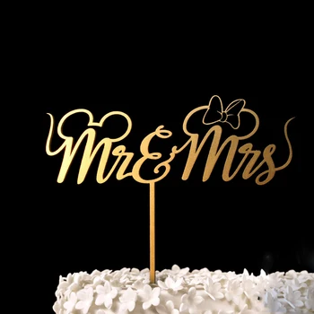 A noiva e o Noivo Mouse Festa de Casamento Bolo Topper Mr & Mrs Mouse Bolo de Casamento Topper - Lembrança de Casamento Bolo Toppers