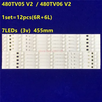 A retroiluminação LED strip 480TV05 480TV06 V2 BX-48S04E01-2BBH2 MX-48S04E03-2CCJ3 para Pnasonic TX-48AX630B TX-48AX630E TX-48AXW634