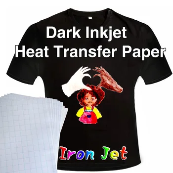 A4 T-shirt de Jato de tinta de Impressão por Sublimação de Papel luz Escuro Pano de Algodão DIY de Ferro da Imprensa do Calor Papel de Impressão de Papel de Transferência Térmica