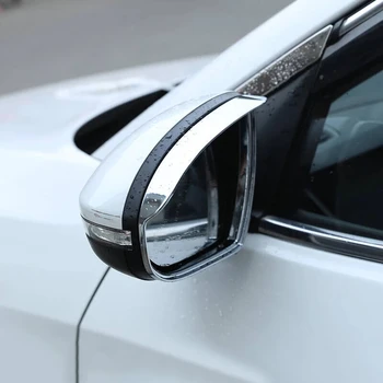 ABS Cromado de fibra de Carbono/Para Hyundai Tucson-2019 Acessórios Espelho Retrovisor de Carro Sobrancelha Escudo Tampa da Guarnição de Carro Estilo 2 pcs