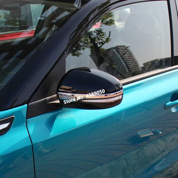 ABS cromado Para Suzuki Vitara 2016 2017 2018 Carro de volta com visualização traseira Retrovisor Espelho do Lado da Tampa varas moldura lâmpada capa 2pcs