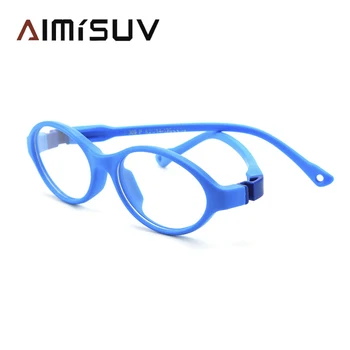 AIMISUV 2020 Moda Unissex TR90 Flexível Ultraleve Óculos de Armação cor-de-Rosa Crianças Óptica Clara de Silicone, Óculos Crianças UV400