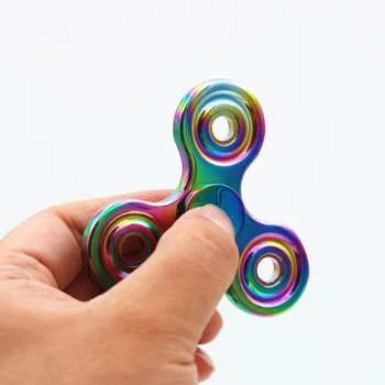 ANUOTONG Tri-Spinner Fidget Giratório em metal Colorido EDC Mão Giratório fidget Giratório Para o Autismo e TDAH Anti-Stress