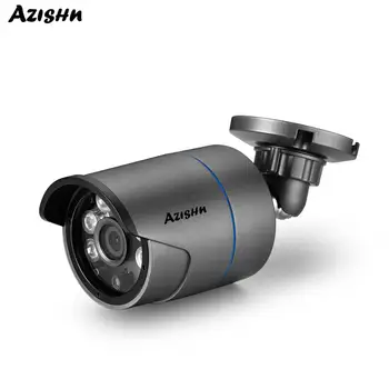 AZISHN 5MP Câmera IP POE H. 265 Hi3516EV300 DSP Impermeável Exterior de Cam Movimento Dectection ONVIF DC12V/48V POE Módulo Opcional