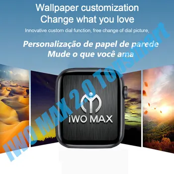 A&M IMPORTAÇÃO DE IWO MAX2.0 Smartwatch DIY Assista a Cara de Chamada Bluetooth Smart Watch GPS Tracker Sport Band Para IOS Android PK IWO 12 W26