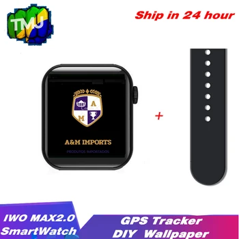 A&M IMPORTAÇÃO DE IWO MAX2.0 Smartwatch DIY Assista a Cara de Chamada Bluetooth Smart Watch GPS Tracker Sport Band Para IOS Android PK IWO 12 W26