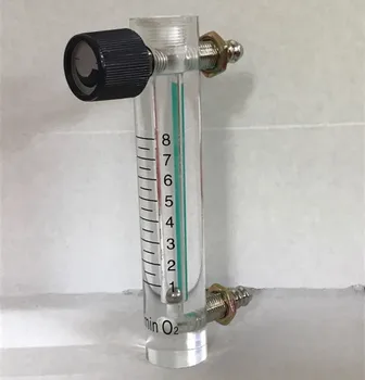 Acrílico Gás Oxigênio do Ar Medidor de Vazão Medidor de vazão Countor Indicador de O2 Com Válvula de latão Conector de 0.1 Mpa 1-8L/Min altura 116mm