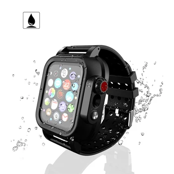 Adequado para Apple Relógio Series6 / SE a Apple Assistir 5 4 3 44/42/40/38mm de esportes impermeável alça de mergulho silicone pulseira de caso