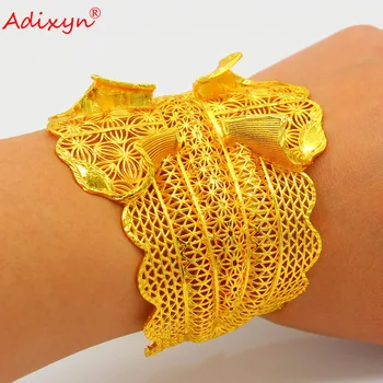Adixyn Dubai Honrosa Ouro Cor Da Pulseira&Bracelete Para As Mulheres Etíope Africano De Noiva Árabe Presentes De Casamento N01232