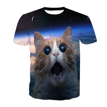 Alisister Boxeo Raios Cat T-Shirt 3d Animal de Verão Tops Homens Mulheres Preguiça Unicórnio Sportwear Camisetas T-Shirt Homme